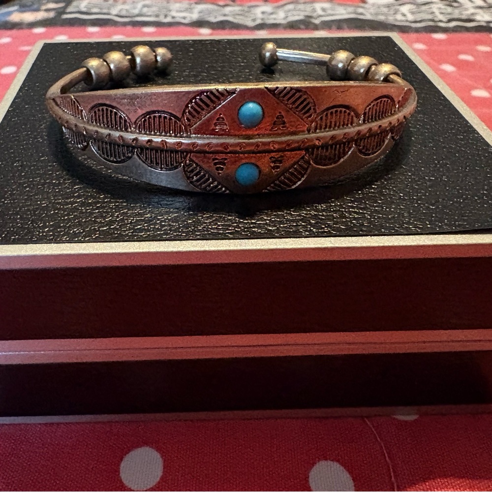 Copper Bracelet with Turquoise Accents